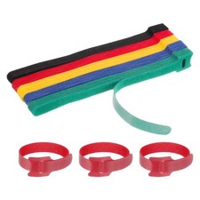 50Pcs 8 Inch Reusable Cable Ties Fastening Hook and Loop Straps 5 Colors