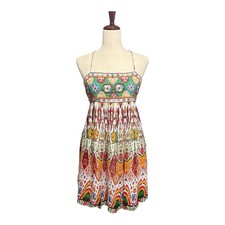 NWT Zara Multicolor Mini Dress with Spaghetti Straps Size Small I0170