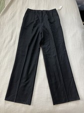 Vintage Talbots Womens Sz 10 Black Wool Dress Pants Straight Leg Stretch Italy