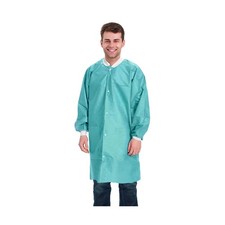 EZGOODZ Disposable Lab Coat 44 Inches Long, Large. Pack of 10 Teal SMS Dispos...
