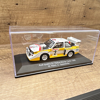 Audi quattro S1 Rallye Monte Carlo 1986 W. Röhrl HB Audi Team mit Vitrine
