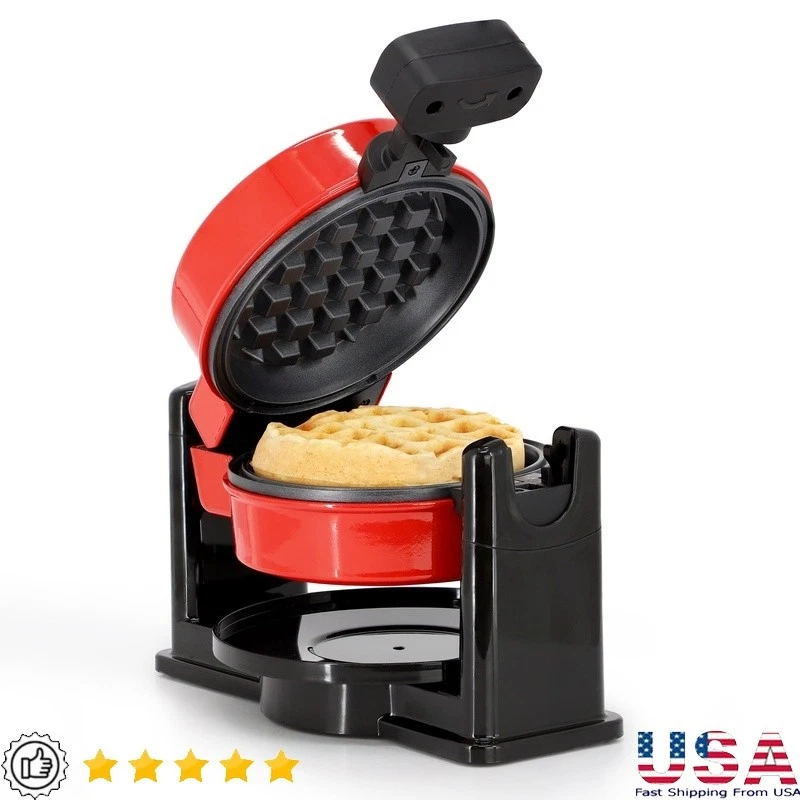 Non-Stick Electric Waffle Maker Round Belgian Kitchen Appliance Easy Cleanup New