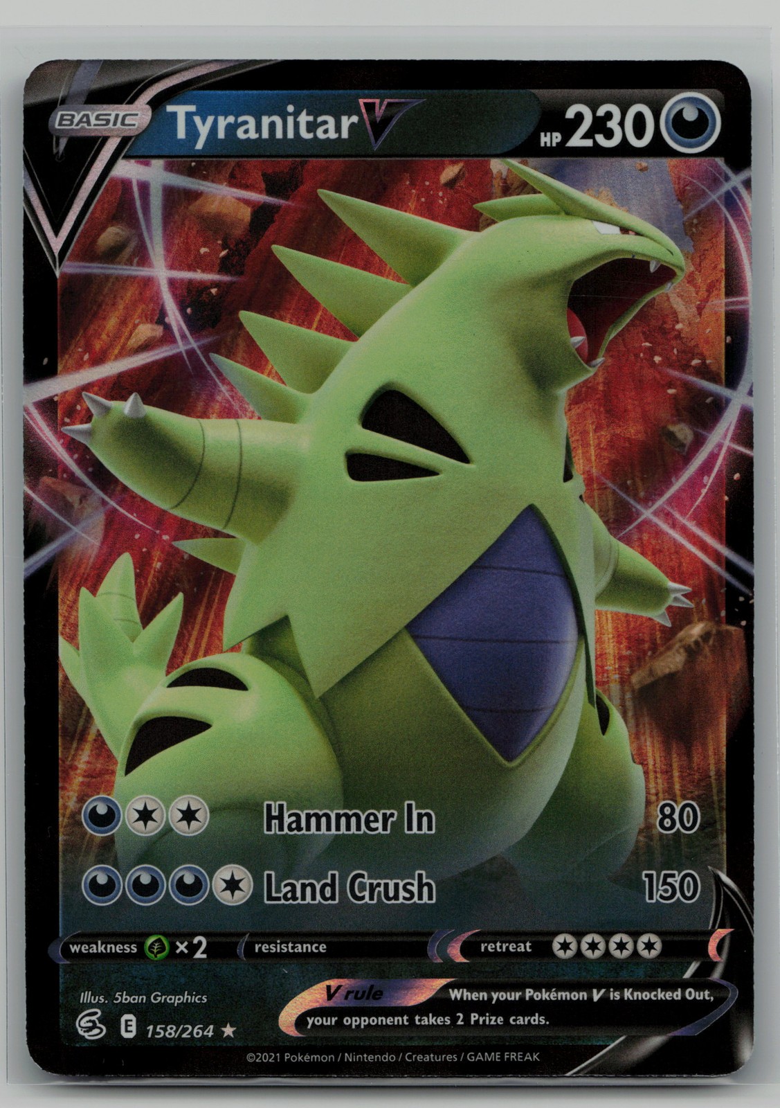 Tyranitar V Ultra Rare SWSH08: Fusion Strike 158/264 NM