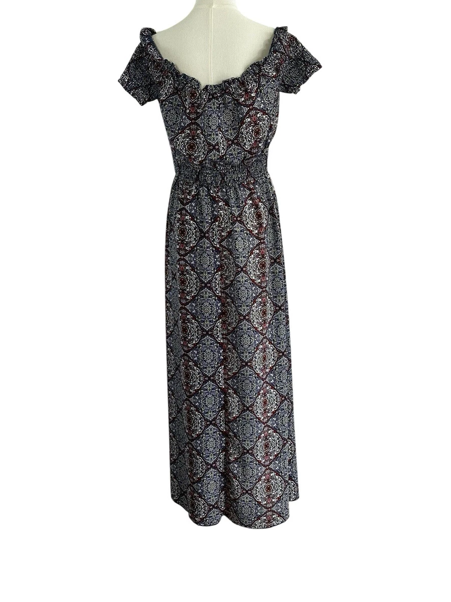Robe Bailey Blue Taille M – Coton Stretch Blanc Et Noir, Jupe évasée à Fleurs