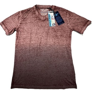 Small Men's Slub Tee Shirt Short Sleeve Point Zero DNM Series Ombre Burgundy