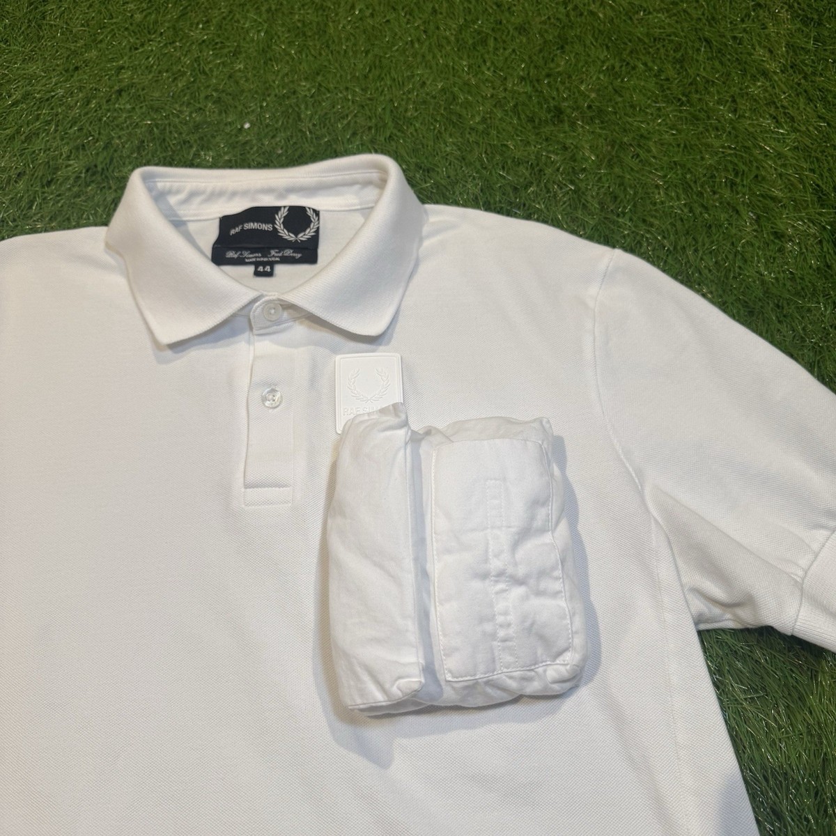 Raf Simons ✕FRED PERRYホワイト ポロシャツ L Fred Perry x RAF Simons Men's Polo Shirt White Size 44 Tactical
