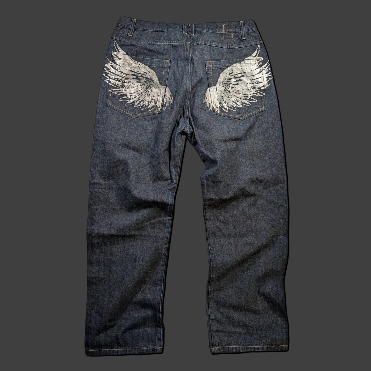 Karl Kani Gold Wings Jeans Size 36 Inseam 31 Y2K Wide Leg Baggy | eBay