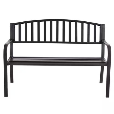 4-Person 50 In. Metal Patio Garden Outdoor Bench Loveseats,Easy to Maintain C...
