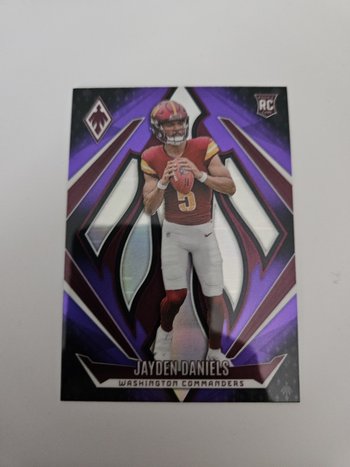 Jayden Daniels 2024 Panini Phoenix Rookie Card #198 Purple Fade (RC)