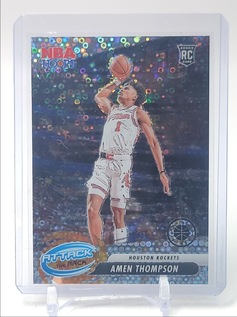 AMEN THOMPSON 2023-24 HOOPS PREMIUM STOCK ATTACK THE RACK DISCO RC Q2371