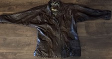 Women  s Vintage Soft Leather Jacket Coat Big Shoulders Large Read Description
