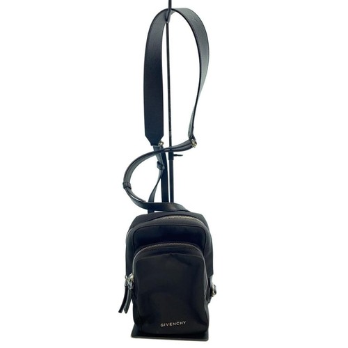 GIVENCHY Black Polyester Shoulder Bag BKU04XK1ZL 001 Silver Zip Auth