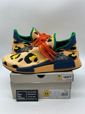 adidas NMD Hu Pharrell Animal Print Leopard Pulse Amber 13 Size 13 (Damaged Box)