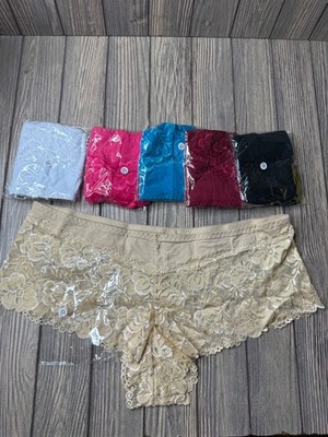Womens Lace Panty Underwear Lot Set 6 Pack Multi-Color 4XL - Hipster Cheeky