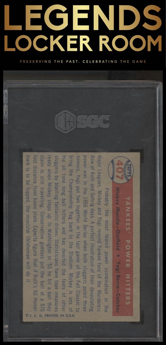 1957 Topps #407 Yankees' Power Hitters (Mickey Mantle / Yogi Berra