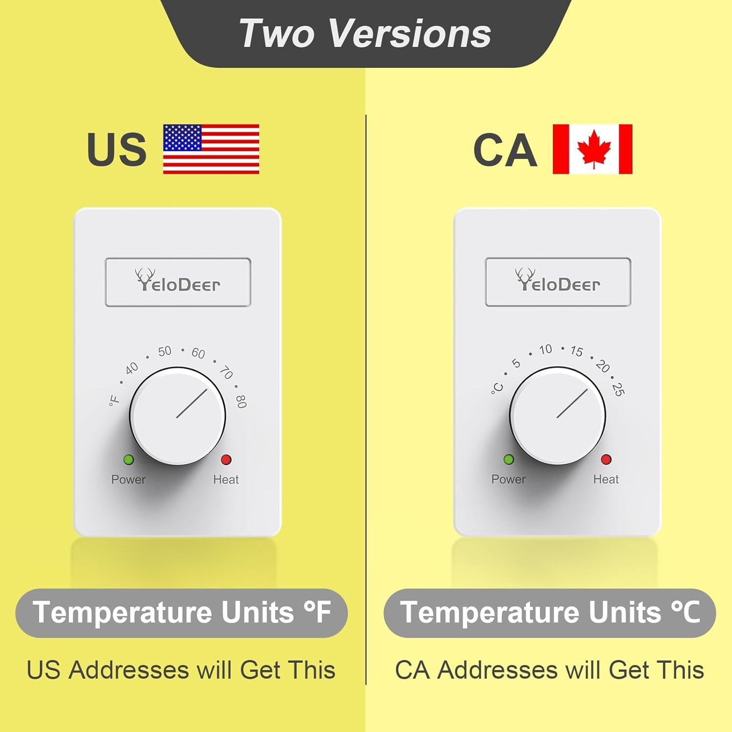 Manual Electric Baseboard Heater Thermostat for Home 240 V Only, 1 PC