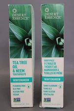 Desert Essence Tea Tree Oil & Neem Toothpaste - Wintergreen 6.25 oz - Pack of 2