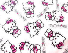 Hello Kitty on White BTY X 57" 4-Way Lycra Spandex Fabric Pls. Read 3