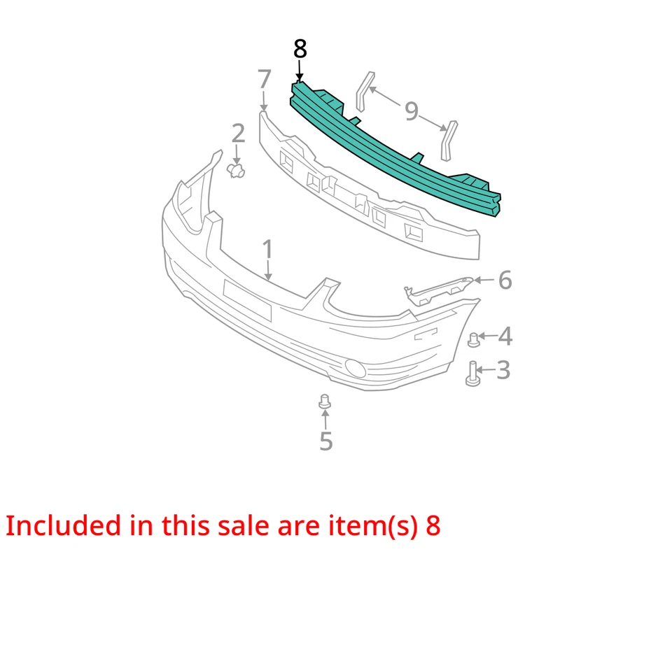 2003-2006 Hyundai Accent Front Bumper Reinforcement DNZVG - Image 2 of 3