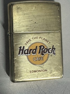 ZIPPO 1998 HARD ROCK CAFE EDMONTON BRASS LIGHTER UNFIRED IN BOX C543