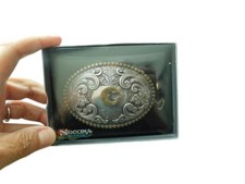 Nocona Belt Co Silver Gold Oval Western Style Belt Buckle NEW IN BOX