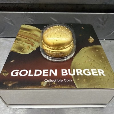 2025 Samoa #265/500 3D GOLDEN BURGER 24gr SILVER/ 24kt GOLD GILDED in CAPSULE