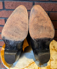 Black Leather White Stitching Vintage Justin Western Cowboy Boots Sz M-8/W-9.5 — photo 4