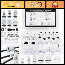 Waterproof Nylon Cable Glands Kit 50pcs - 1/4  to 1-1/4  Electrical Connectors 