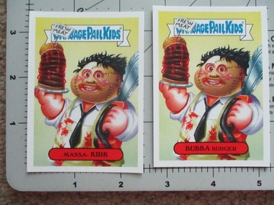 GARBAGE PAIL KIDS Leatherface 2 STICKER CARD SET horrorible slasher 15a 15b A