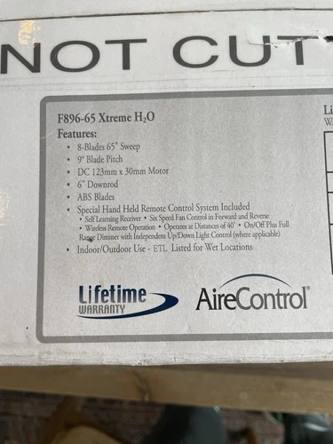 Minka Aire Xtreme H2O 65" Outdoor Indoor Ceiling Fan, Flat White F896-65-WHF NEW - Picture 5 of 10