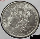 A 1884 O Morgan Silver Dollar $1 Coin - Choice BU