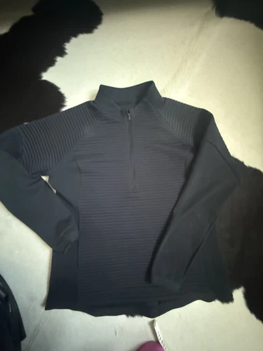 Herren Under Armour Schwarz Sport Shirt Mit ZIP Coldgear XL langarm Troyer Golf