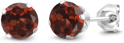 Fesselnde 6 mm rote Granat Ohrstecker, 2,00 cttw, klassisch 925 Sterling Silber