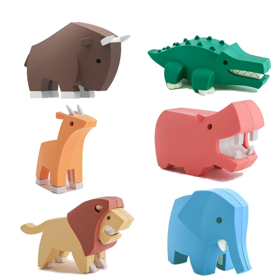 3D-Puzzle Halftoys Sammlerstück magnetische Tiere Spielzeug + Display