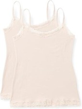 Iris & Lilly Women's Cotton Camisole, Pack of 2, Light Beige, Size 10