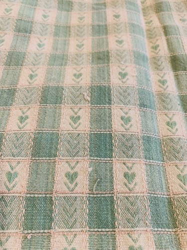 Antique Early American 1940’s Woven Cotton Fabric Textile Green - Picture 6 of 20