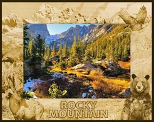 Rocky Mountains National Park Laser Engraved Wood Picture Frame Landscape 4 x 6