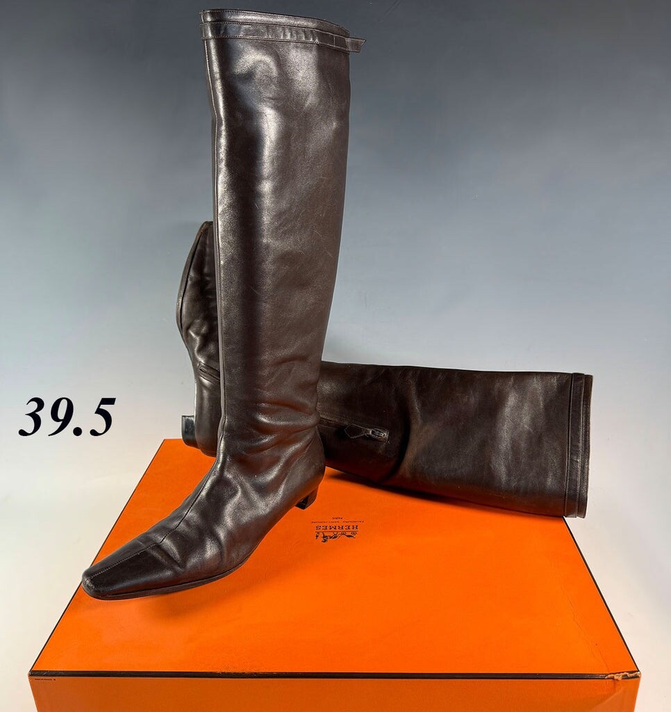 Vintage Soft Brown Leather Hermés Knee or Riding Boots