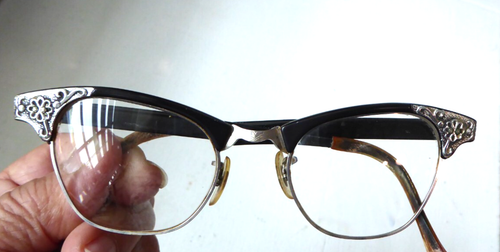 ART CRAFT Cat Eye EYEGLASSES ALUMINUM ETCHED Frames Retro vintage 1950's - Picture 8 of 8