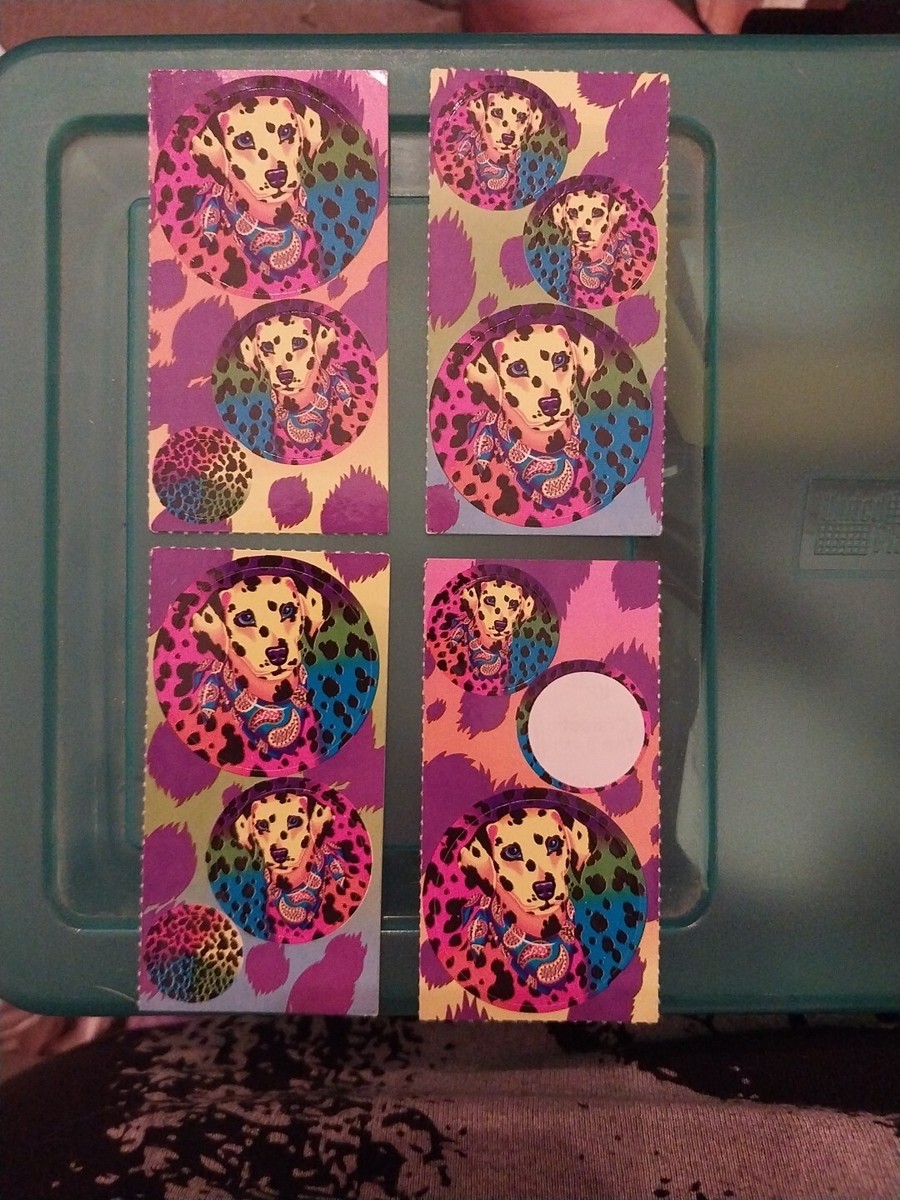 Vintage LISA FRANK Sticker S210 Rainbow Dalmatians Dogs Leopard