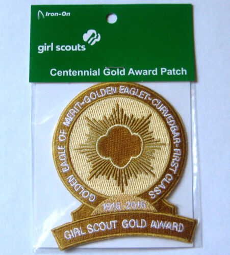 Girl Scout GOLD AWARD CENTENNIAL PATCH 100th Anniversary Badge Golden Eaglet - Picture 1 of 3