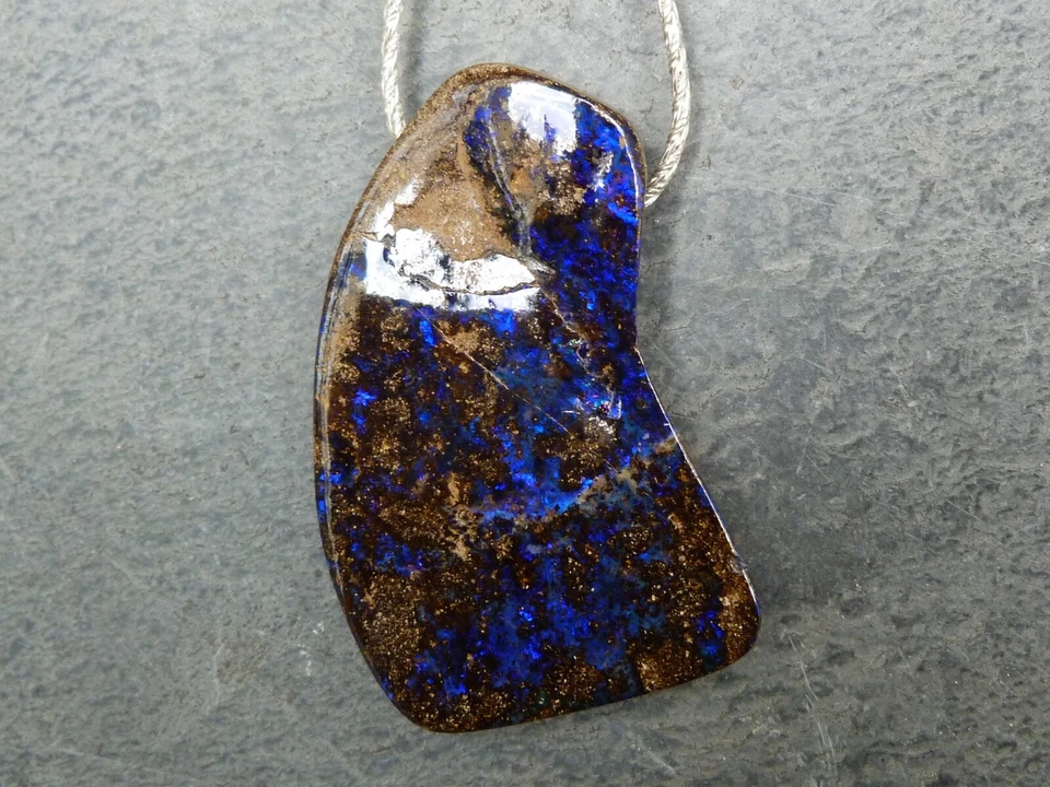 Collana/Pendente In Argento 925 Con 1 Opale Boulder D'Australia, 50 Cm - Immagine 2 di 4