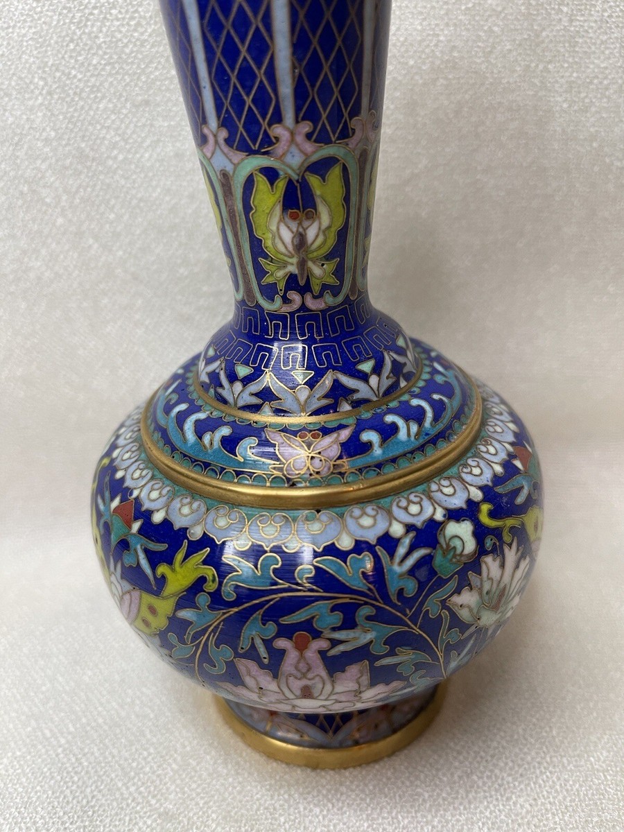 小物 JIN Rare Zi Jin Cheng Chinese Partitioned Enamel Brass Vase 6.25 | eBay