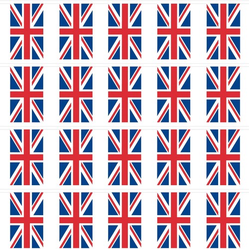 England & Union Jack Football St George's Flag Bunting - Fabric (20 Flag / 10m) - Picture 2 of 5
