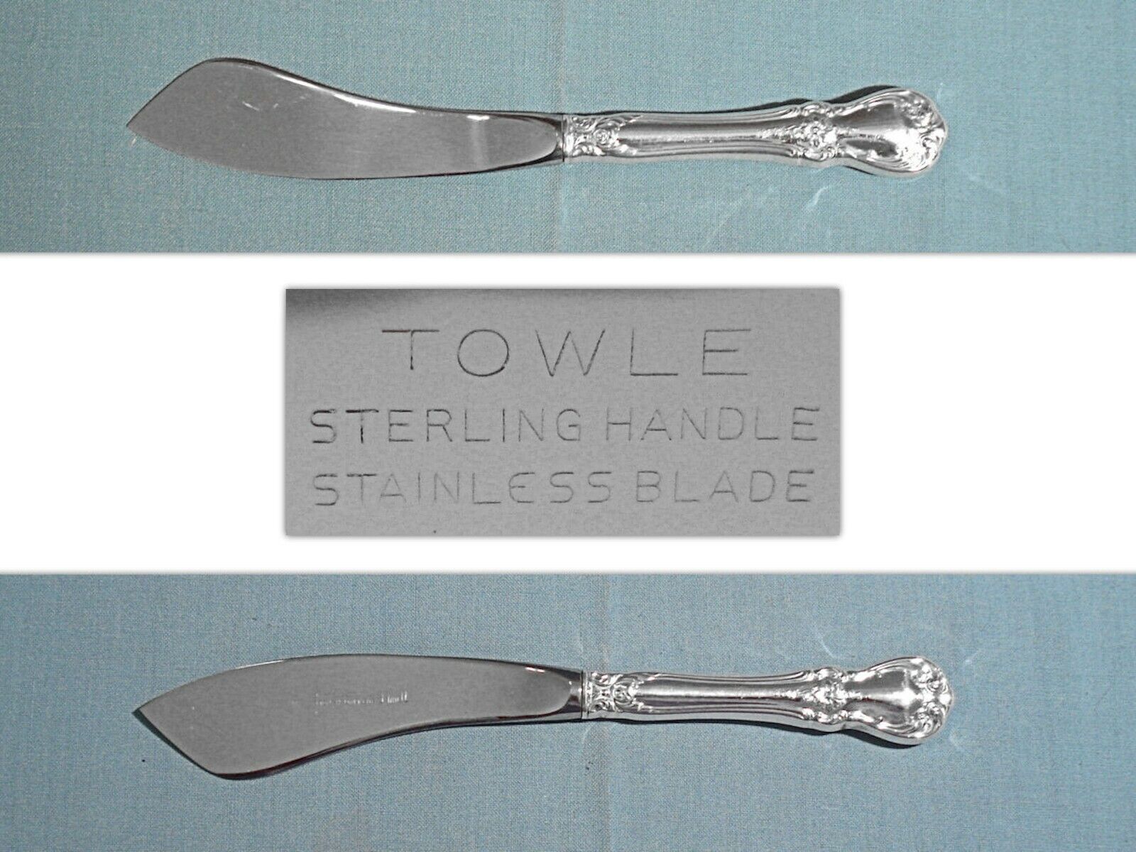 TOWLE STERLING 6 7/8" HOLLOW HANDLE MASTER BUTTER KNIFE ~ OLD MASTER ~ NO MONO
