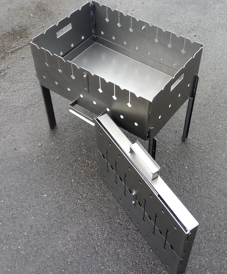 Портативный чемодан мангал 8 шампуров, стальной 2 мм гриль барбекю барбекю шашлык шашлык - Изображение 2 из 4