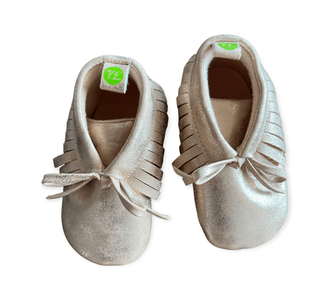 PANTOFOLA D’ORO Mocassini oro rosa per bambine culla suola morbida scarpe culla taglia 3