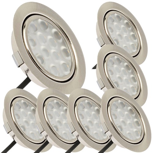 3W Flache LED Möbel-Einbauspots, 200lm, Edelstahl, (3200K) Warmweiß, Trafo dabei - Bild 19 von 22