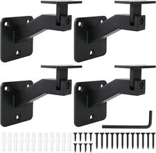 RealPlus Swivel Handrail Brackets 4pcs Heavy Duty Steel Hand Rail Brackets