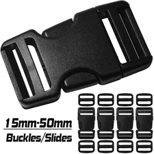 Curved Side Release Buckle Webbing Strap 15/20/25/32/38/50mm Clip Nylon Plastic